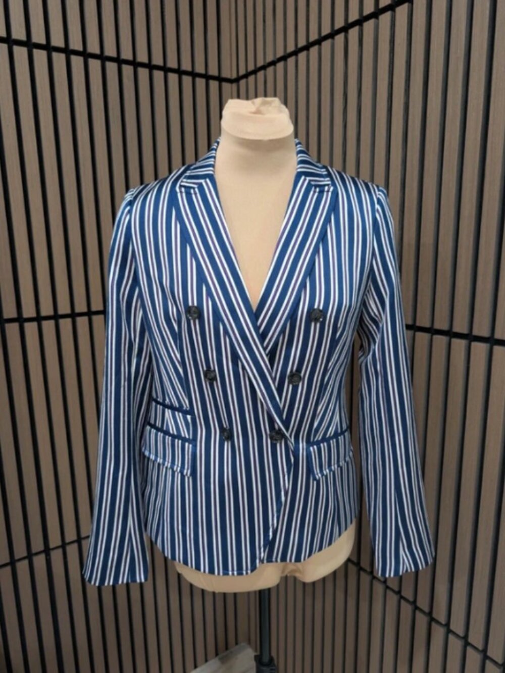Banana Republic Women's Striped Double-Breasted Blazer